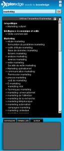 Exploredge reprend les résultats des principaux moteurs en intégrant une suggestion avancée de mots clés