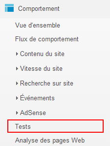 Test AB dans Google Analytics