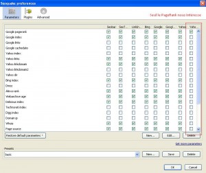 Les préférences dans SEO Quake